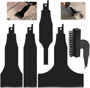 5PCS Reciprocating Saw Spatula Brush Set, Reciprocating Saw Saber Blade, Reciprocating Saw Attachment Includes Reciprocating Saw Shovel and Wire Brush, Electric Brush Shovel for Removing Rust, Dirt