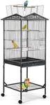 WeGear Bird Cage 47 inch Wrought Iron Parakeets Cage with Play Open Top and Rolling Stand Medium Small Bird Cage for Parrots, Budgerigars, Parakeets, Cockatiels, Lovebirds