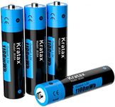 Kratax AAA Batteries Rechargeable 1100mWh Lithium Rechargeable Triple A Batteries, 1.5V Constant Voltage Output, 1600 Cycles, Suitable for Toys, Remote Controls, Flashlight (Only 4 Pack Batteries)