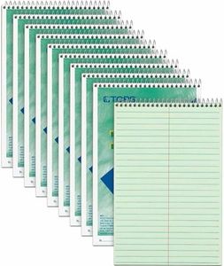 TOPS Spiral Steno Books, 6 x 9 Inches, Gregg Rule, Greentint Paper, 80 Sheets per Book, 12 Books per Pack (8021)