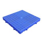 Jeracino Plastic Pallets, Blue Polyethylene Waterproof Sturdy Wear Resistant Storage Pad, Breathable Grid Article Racks for Garage Supermarket Basement, Easy to Stack 19.6 in X L 19.6 in X H 1.96 in.