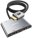 UANTIN DisplayPort to Dual HDMI Adapter | 4K 60Hz DP Source to HDMI Splitter Extended Display Adapter for Dual Monitors,Display Port to 2 HDMI Converter for NVIDIA, AMD Graphics Card