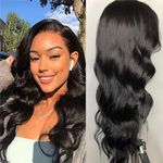 Body Wave Human Hair Wig Lace Front Wig For Women Human Hair 16Inch Natural Color Pre Plucked Bleached Knots with Baby Hair Glueless Breathable and Comfortable Brazilian Virgin Lace Closure Wig 12Inch