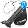 Hyundai Leaf Blower, Garden Vacuum & Mulcher with Large 45 Litre Collection Bag, 12m Cable, 62-170mph Variable Airspeed, Reaches Whole Garden & 3 Year Warranty, Blue