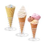 CHGCRAFT 3pcs Ice Cream Cone Holder Food Cone Display Spiral Food Holder 304 Stainless Steel Food Cone Display Stand for Snacks Appetizers or Desserts