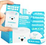 Impossibly Compact Travel Flushable Wipes - 99.5% Water and Aloe - Safe for Sensitive Skin & Hypoallergenic - Travel Essentials for Adults, Kids & Babycare, Unscented, 48 Pack 288 Wipes