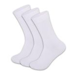 Supersox Formal/Office Crew Socks For Men Made With Premium Cotton. Reinforced Heel & Toe For Extended Durability. Anti Odour & Anti Bacterial - Pack Of 3, Free Size (White, Regular)