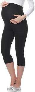 Be Mammy 3/4 Umstandsleggings aus Viskose BE-03 (Schwarz, XL)