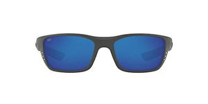 Costa Del Mar Men's Whitetip Polarized Rectangular Sunglasses, Matte Grey/Blue Mirrored Polarized-580P, 58 mm