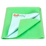 OYO BABY Waterproof Quick Dry Sheet for Baby| Bed Pad | Baby Bed Protector Sheet for Toddler Children (X-Large (200cm x 140cm), Light Green)