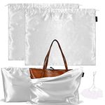 FEICHANGHAO 12 Pack Dust Bags for Handbags Storage Silk Cloth Bag With Drawstring Travel Storage Pouch for Handbag Purse Shoes Boots, 2 PCS White, 19.6 × 15.7 inches, Purse Dust Bag