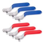 ZORZA 6Pcs Ball Valve Handle Stainless Steel Outdoor Faucet Handle Replacement Parts Hole Size 5 X 8mm,Hole Thickness 3mm,Total Length 105mm(Blue+Red)