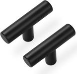 LGSFTBFS 6 Pcs Black Cabinet Knobs, Matte Black Kitchen Cabinet Hardware Pulls Knobs for Dresser Drawer Cupboard Closet Furniture Wardrobe Door Knobs, with Screwdriver- 10x50 mm (6, Black)