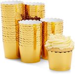 Sparkle and Bash 60 Pack Gold Cupcake Liners with Scalloped Edges for Cupcakes, Muffins, Wedding Table Decor, Birthday Treats (1.96 x 1.8 Inches)