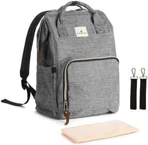 RAMHORN Diaper Bag Backpack Multifunction Waterproof Travel Back Pack for Mom, Grey