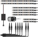 8Pcs Motorcycle LED Light Kit Strips Multi-Color Accent Glow Neon Ground Effect Atmosphere Lights Lamp with Wireless Remote Controller for All Motorcycle Car ATV SUV (8pcs-2020)