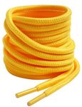 VSUDO 140 cm Round Golden Yellow Boot Laces, Golden Yellow Shoe Laces for Boots, 4mm Walking Boot Laces for Walking Boot, Work Boot Laces for Work Boots, Hiking Boot Laces (1 Pair-Golden Yellow-140cm)