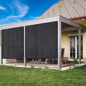 VICLLAX 90% Shade Fabric Sun Shade Cloth Privacy Screen with Grommets for Patio Garden Pergola Cover Canopy 10x12 FT, Black