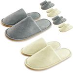 Lufyzora 6 Pairs Spa Slippers Disposable Slippers for Guests Anti-slip & Anti-static Hotel Slippers Disposable Crystal Velvet Thickened Guest Slippers