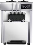 CVS Triple Head Commercial Ice Cream Machine 2200W – Stainless Steel Soft Serve Ice Cream Maker Machine with 2x5.5 L Hopper & 2x1.6 L Freezing Tank, 22L/H Output, LED Screen