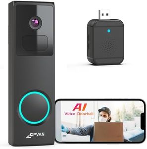 CPVAN Video Doorbell Wireless with Chime - 1080P FHD Battery Smart Doorbell Camera with AI PIR Motion Detection Night Vision, Siren Alarm, 2-Way Audio, SD & Cloud (2nd Generation)