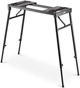 On-Stage KS7150 Platform-Style Keyboard Stand (Setup for Keyboards, Synths, Organs, and Electric Pianos, 230 lb Capacity, Adjustable Height and Width, Folding, Portable, Rubber Feet, Metal, Black)