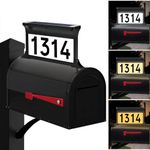 Lacasa Solar Address Sign, 3 Colors-in-1 Mailbox Number Plaque Light for Outdoor, Double-sided LED Lighted Waterproof Address Plaque for Mailbox Topper, Address Numbers House Numbers for Outside Light