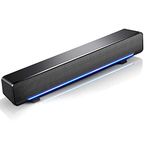 cigemay Portable 3D Stereo Soundbar,Usb Dsp Wired Bass Surround Sound Soundbar With 3.5Mm Audio Plug For Mobile/Tablet/Projector/Home Theater/Bar / Mp3 / Mp4(Black)