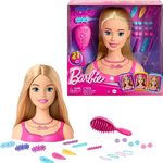 Barbie Doll Styling Head, Blond Hair with 20 Colorful Accessories, Doll Head for Hair Styling