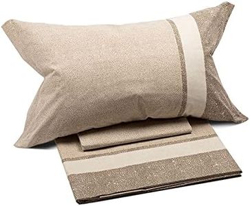 Caleffi 1003625 Cotone Nevada2 Completo Lenzuola per Matrimoniale Letto, Naturale