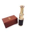 6" Brass Telescope with Wooden Box Vintage Mini Handheld Spyglass Nautical Marine Small Brass Telescope Navigation Collectible Pocket Spy Glass Ship Telescope for [Kids and Children]