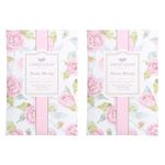 Greenleaf 2 pack of PEONY BLOOM - Floral Scented Sachet Bag - of Bergamot,Grass,Rhubarb,Floral,Woody Oak - Drawer Fragrance Wardrobe Air Room Freshener Living Room Bedroom Bathroom Laundry