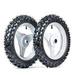 SUNQIAO Front and Rear Rim Wheel PW50 Pair of Rim Tire Dirt Bikes ATV Motocross Brake Wheel Assembly Replacement for Yamaha (White)