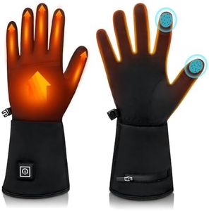 seenlast Beheizbare Handschuhe Damen Herren, Elektrische Beheizte Handschuhe Beheizbar Dünn mit 7.4V 2200MAH Akku, 3 Heizstufen Touchscreen Wasserdicht Wärmefunktion Heated Gloves