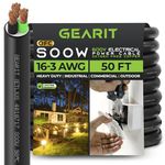 GearIT 16/3 16 AWG Portable Power Cable (50 Feet - 3 Conductor) SOOW 600V 16 Gauge Electric Wire for Motor Leads, Portable Lights, Battery Chargers, Stage Lights and Machinery -50ft Electrical Cord