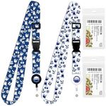 Cruise On Cruise Lanyard for Ship Cards - 2-Pack Adjustable Length with ID Holder, Key Card Lanyard Retractable Badge & Waterproof Cruise Card Holder - Cruise Essentials 2024 & 2025 [Blue & White]