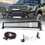 JG-AUTO LED Light Bar 22 inch Straight Quad Rows 30000LM Ultral Bright Combo Beam Off-Road Driving Light for 12V Car UTV ATV Truck Boat Front Bumper