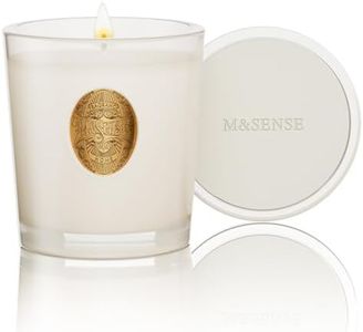 M&SENSE Natural Soy Candle | Creamy Vanilla Pie & White | 9.2 oz, 50H Burn Time | Luxury Scented Candle for Relaxation, Gifting, Home Décor | Ideal for Bedroom, Office, Party Ambiance