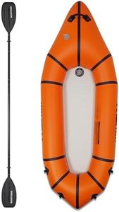WONITAGO Inflatable PVC Packraft with Drop Stitch Floor and Backpack Kayak Paddle for Flat Water Rafting/Bicycle Drifting/Litewater Dinghy, Orange