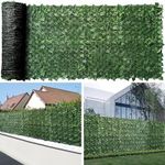 Faux Ivy Fence Privacy Screen, 59" x 158" Artificial Privacy Fence Panels with Mesh Back, Faux Ivy Vine Leaf Greenery, Outside Hedges Fence Decoration for Garden,Yard,Balcony(1 Piece)