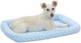 30L-Inch Blue Dog Bed or Cat Bed w/Comfortable Bolster | Ideal for Medium Dog Breeds & Fits a 30-Inch Dog Crate | Easy Maintenance Machine Wash & Dry | 1-Year Warranty