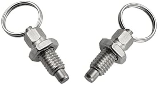 heyous 2pcs Spring Plunger with Pull Ring, M8 Non-Locking Stubby Hand-Retractable Index Plunger