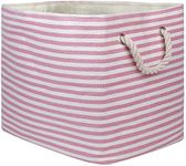 DII Woven Paper Storage Bin, Pinstripe, Rose, Large Rectangle