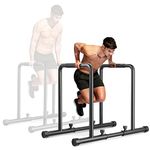 Dripex 1100lbs Adjustable Dip Bar Heavy Duty Steel Dip Station, Home Dip Stand with Two Safety Connectors, Parallel Bars Dip Equipment for Calisthenics, Strength Training