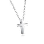 FPEAOB Small Cross Necklace for Women Kids Silver Chain with Tiny Cross Pendant Stainless Steel Necklace Childrens Jewellery Gift for Girls Boys