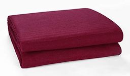 EHC Classic Rib Cotton Throw, Sofa Bed Throw Bedspread - 150cm x 200cm (60" x 80") Fits most 2 seater Sofas Settee Arm Chair & Single Bed Throw, Wine