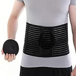 HKJD Abdominal Binder with 2pcs Different Hardness Compression Pad, Hernia Belt For Women and Men, Abdominal Hernia Binder for Belly Button Navel Hernia Support, Helps Relieve Pain(L-XL), Black