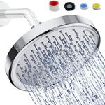 High Pressure Rain Shower Head, SR SUN RISE Rainfall Shower Head with High Pressure Boosting -Adjustable Brass Ball Joint -Nozzles Jets Self-Cleaning -1-Min Installation-Luxury Polished Chrome,6 Inch