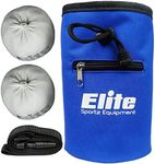 Rock Climbing Chalk Bag and 2 x Chalk Balls - No Leak Drawstring Bag and Secure Zip Pocket, Blue