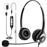 Wantek Headset with Microphone for PC Wired Headphones - USB C 3.5mm Headsets with Noise-Cancelling Microphone for Laptop - Type-C Computer Headphones with Mic in-line Control for Home